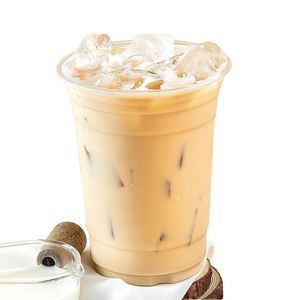 Gobelets jetables transparents en PET avec couvercles, calibre 98, 12/14/16/18/20/24 oz, personnalisables avec logo, pour café glacé, latte et jus - Product Image 6