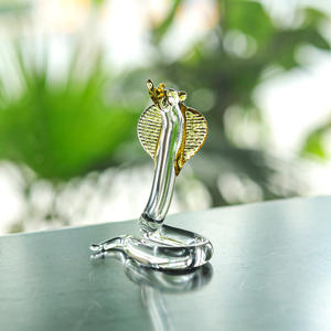 Figura Decorativa de Cobra de Cristal Amarillo, Artesanía, Colección de Animales, Estatua Ecológica, Regalo Decorativo para el Hogar - Product Image 3
