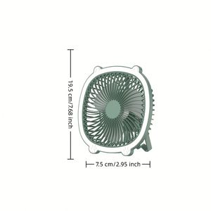 USB <b>Desk</b> Fan Portable <b>Mini</b> Cooling Fan with LED Light Quiet Rechargeable Design for Bedroom Office Travel Dorm Use - Product Image 2
