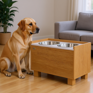 Comedero Elevado PawHut de Acero Inoxidable para Mascotas, Diseño Rectangular Moderno para Perros Grandes, Uso en Interiores - Product Image 2