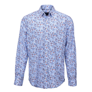 Vendita calda camicia da <span class=keywords><strong>uomo</strong></span> in cotone 100% <span class=keywords><strong>a</strong></span> manica lunga Mini fiore stampa digitale camicia da <span class=keywords><strong>uomo</strong></span> - Product Image 2