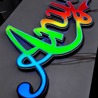 Letrero LED 3D de Acrílico con Iluminación Frontal Personalizado, con Tiras LED RGB para Publicidad Comercial y Uso en Exteriores