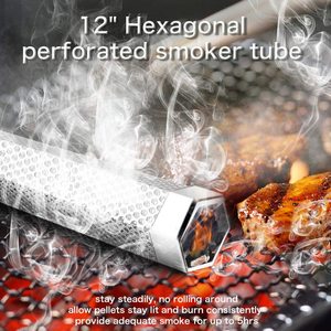 Accessoires <span class=keywords><strong>de</strong></span> barbecue haut <span class=keywords><strong>de</strong></span> gamme, tube à <span class=keywords><strong>fumée</strong></span> en acier inoxydable pour fumoir à granulés, <span class=keywords><strong>générateur</strong></span> <span class=keywords><strong>de</strong></span> <span class=keywords><strong>fumée</strong></span> chaude et froide - Product Image 2