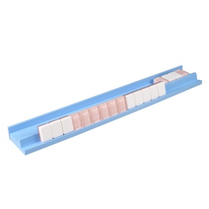 Support de tuiles de jeu magnétique de luxe portable en bois bleu ciel pour <span class=keywords><strong>4</strong></span> joueurs avec dossier droit - Product Image 1