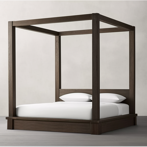 Спальня большой отель двуспальная кровать секс-кровать крытая мебель дубовый балдахин кровать - Product Image 1