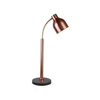 Lampe infrarouge moderne 250W en acier inoxydable noir et or rose, chaleur et lumière de table pour restaurant, hôtel et traiteur, buffet