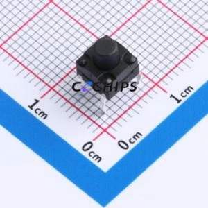 TSW06111-070B331BA Tactile Switch Through hole-4P,6.1x6.1mm Switch Single Pole Single Throw Round Button 2.3N Through Hole - Product Image 1