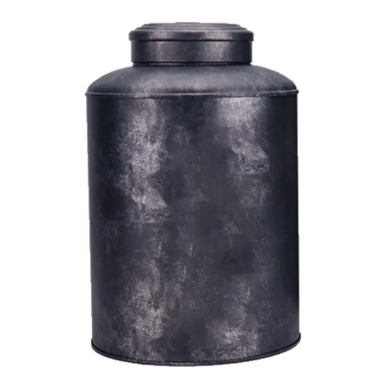 高品質の空の気密アンティークグレーラウンドビッグコーヒー豆缶