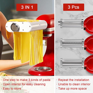 Accessoire professionnel 3-en-1 <span class=keywords><strong>pour</strong></span> machine à pâtes : rouleau à pâtes, coupe-spaghetti, coupe-fettuccine <span class=keywords><strong>pour</strong></span> batteurs sur socle <span class=keywords><strong>KitchenAid</strong></span> - Product Image 4