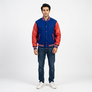 เสื้อแจ็คเก็ต Letterman แท้ พรีเมียม ผสมขนสัตว์ คอตั้ง ปักโลโก้ด้านหน้า ไอเทมที่ต้องมีสำหรับนักกีฬา นักเรียน และแฟชั่นนิสต้า - Product Image 1