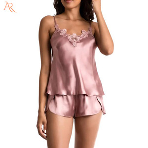 Đồ Ngủ <span class=keywords><strong>Satin</strong></span> Bộ Đồ Ngủ Thiết Kế Mới Nhất Cho Nữ Cami Buộc Dây - Product Image 4