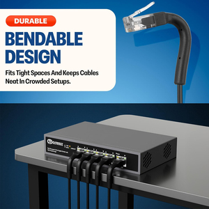 Cavi <span class=keywords><strong>Patch</strong></span> Ethernet Cat6a Ultra Sottili 1ft Neri 10GB Cavo <span class=keywords><strong>Patch</strong></span> <span class=keywords><strong>Cat</strong></span> <span class=keywords><strong>6a</strong></span> Flessibile e Sottile Risparmio di Spazio - Product Image 5