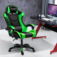 Chaise de jeu de course PC ergonomique à dossier haut Nouvelle chaise élévatrice en cuir synthétique avec appui-tête pour ordinateur Gamer