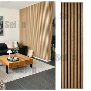Panel Acústico de Madera Natural Moderna, Ecológico e Insonorizante, Altamente Recomendado por <span class=keywords><strong>Selin</strong></span>, para Decoración de Paredes Interiores de Hoteles - Product Image 2
