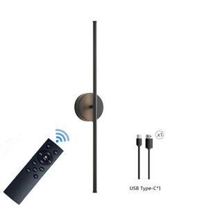 Wireless Wall <b>Lamp</b> Rechargeable Wall Sconce Decoration Long Strip Wall <b>Lamp</b> Light Fixtures <b>Remote</b> <b>Control</b> Internal Battery - Product Image 1
