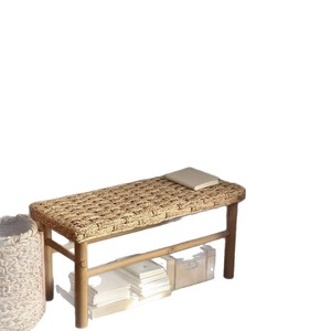 Solid Wood Rattan <b>Bench</b> Nordic Style <b>Entryway</b> Shoe Changing <b>Bench</b> Living Room Storage Seat - Product Image 5