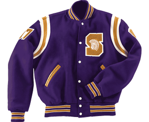 แจ็กเก็ตมิทยาลัยสำหรับฤดูหนาวแจ็กเก็ตปักโลโก้กำมะหยี่แขนเสื้อแจ็คเก็ตหนังเบสบอลตัวอักษรตัวแทน - Product Image 2