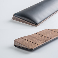 Tapis de poignet de bureau de jeu Support de poignet de clavier pour ordinateur portable Repose-poignet en bois de frappe facile Clavier en cuir PU poignet R