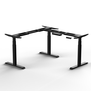 Table d'angle réglable en hauteur électrique avec moteur Timotion ergonomique, 90 degrés, cadre de bureau réglable à 3 pieds - Product Image 5