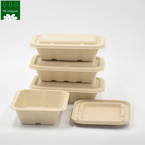 Dùng một lần phân hủy sinh học bã mía hộp đựng thức ăn trong màu sắc tự nhiên takeout Hộp Ăn Trưa - Product Image 1