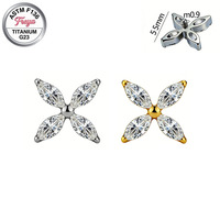 Freya Leaf Clover Earrings Tragus Daith Korean Fine Earrings for Women Implant Grade Titanium Piercing Jewelry Labret Stud Rings