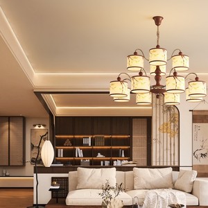 Song Dynasty Aesthetic Chandelier Multi Head Led <b>Light</b> For Living Room Villa Staircase <b>Lighting</b> - Product Image 2