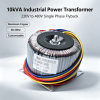 Transformateur de puissance monophasé Flyback 10 kVA, entrée 220 V, sortie 480 V, 50/60 Hz, en aluminium et cuivre, transformateur de puissance industriel