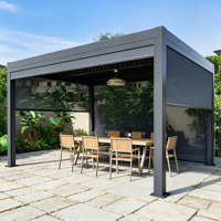 Pergola motorisée en aluminium résistante aux intempéries avec toit à lames rétractables pour terrasse extérieure
