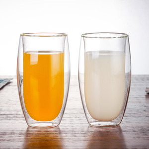 2020 borosilicato claro deporte leche y jugo de pared tazas de vidrio al por mayor - Product Image 2