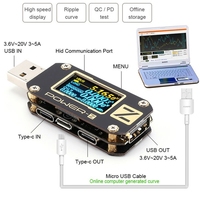 KM001 POWER-Z Testeur USB PD portable QC3.0 2.0 PD Voltmètre numérique numérique Voltmètre ampèremètre Détecteur de batterie externe