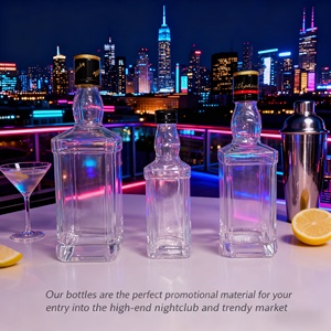 Bouteille de spiritueux de luxe 200ml 300ml 500ml en verre transparent Super Flint pour Whisky Vodka Tequila Brandy Gin avec logo personnalisé - Product Image 5