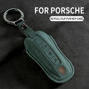 Housse de clé de voiture en cuir de luxe résistante aux rayures pour Macan Cayenne 718 <span class=keywords><strong>Panamera</strong></span> 911 Taycan, élégante et avant-gardiste - Product Image 4