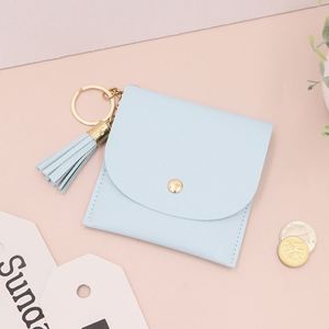 Fashion Coin Purse Keychain with Tassel PU Leather Multi-Slots Wallet Keychain Portable Coin Pocket Promotional Business <b>Gifts</b> - Product Image 4