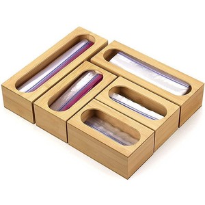Bamboo Self Sealing Bag <b>Storage</b> <b>Box</b> Rectangular Drawer Organizer For <b>Kitchen</b> Food Containers With Compartments - Product Image 1