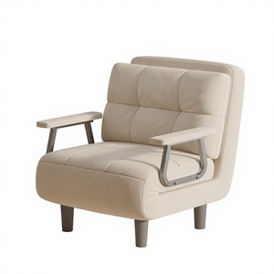 Canapé-lit pliant moderne et minimaliste pour salon, avec structure en métal, pour une seule personne - Product Image 1
