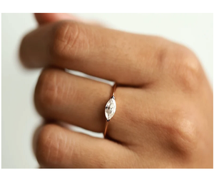 Bague de fiançailles solitaire en diamant de laboratoire certifié IGI de luxe, qualité E-F VS, or massif 14 carats, pour femme, bijoux fins - Product Image 1