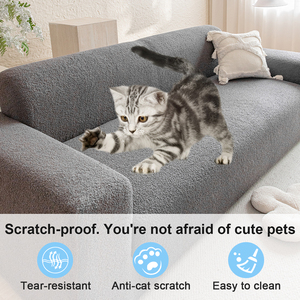 <span class=keywords><strong>Funda</strong></span> de Sofá Elástica Antiarañazos para Mascotas, de Felpa Suave, Universal, Lavable, Protector de Muebles - Product Image 3