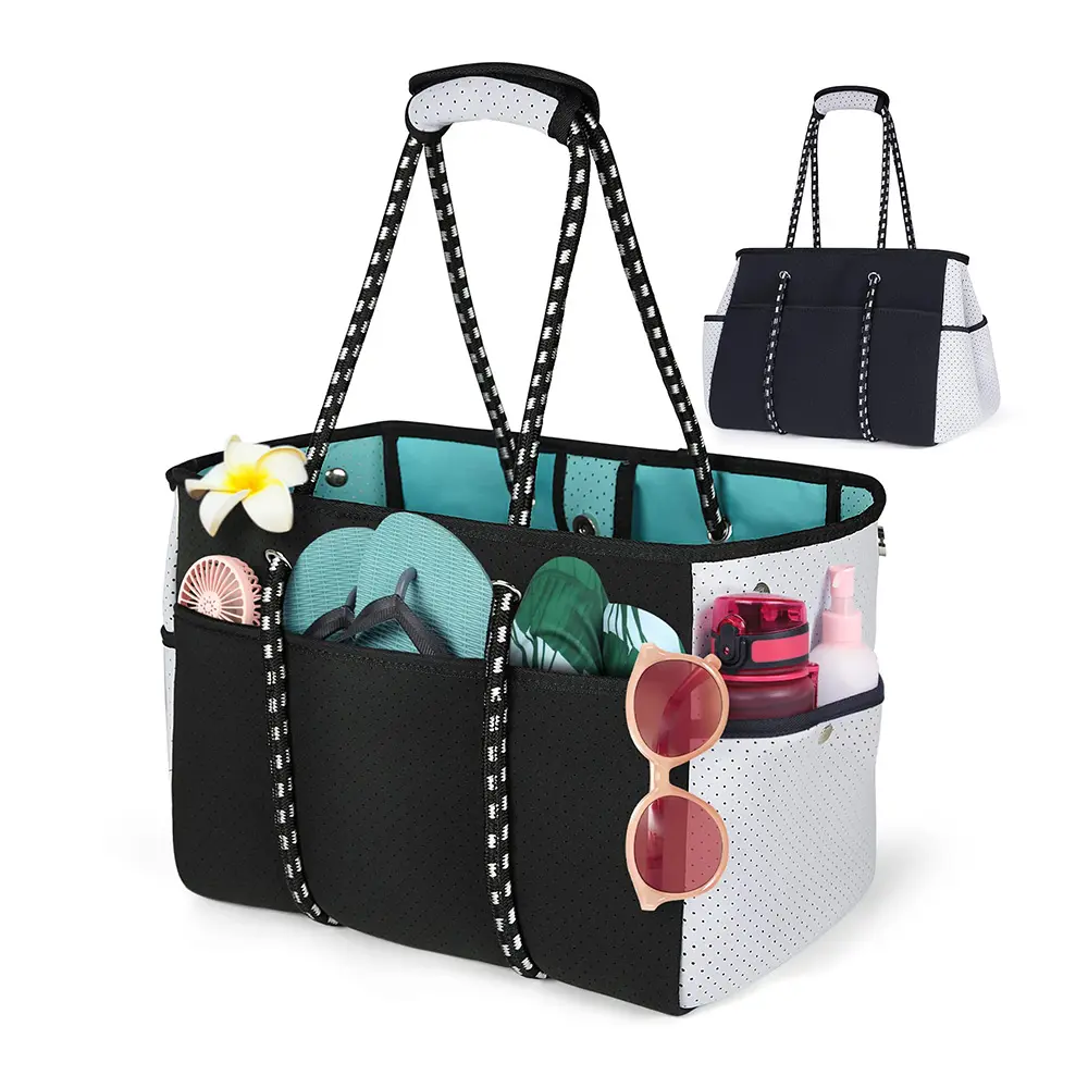 女性のためのネオプレンビーチトートバッグ休暇ハンドバッグ防水サンドプルーフトラベルビーチスイムプールバッグ