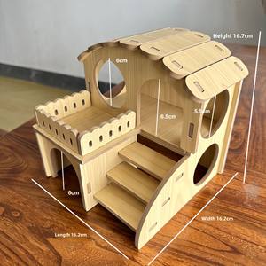 Grande maison en bois pour hamsters dorés, perroquets, cochons d'Inde, cage et cachette pour animaux de compagnie, nid de sommeil modèle A10, fournitures complètes pour animaux de compagnie - Product Image 1