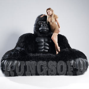 ใหม่เก้าอี้เป่าลมผ้ากำมะหยี่นุ่ม kkong สำหรับทุกเพศเตียงสัตว์กอริลลาสำหรับเฟอร์นิเจอร์ห้องนั่งเล่นสำหรับผู้ใหญ่ - Product Image 2