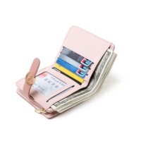 PRETTYZYS Dompet Multi Kartu Desain Baru Dompet Saku dengan Ritsleting Dompet Wanita Kecil untuk Grosir dengan Pola Bunga