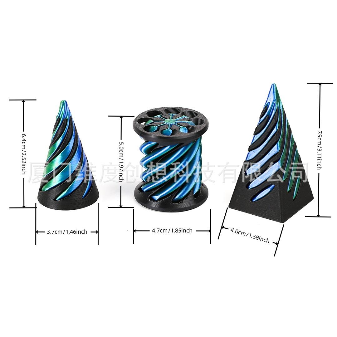 Hot-Selling Customizable 3D Printed PLA Impossible Cone Fidget Spinner Spiral Stress Relief Toy ZC Brand Boys Kids Teens