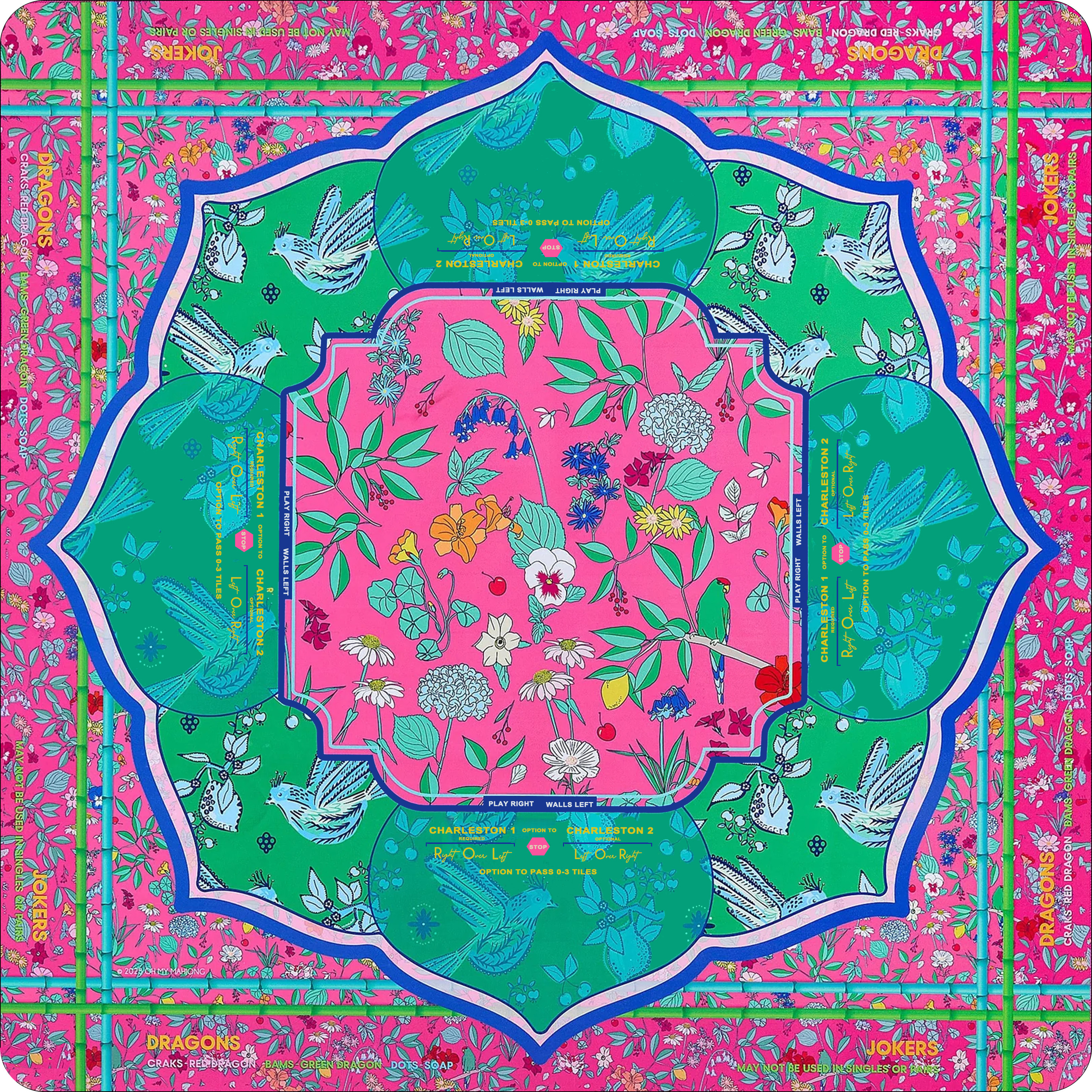 Floral rosa y azul