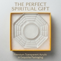 Décoration Taoïste Bagua en Acrylique Personnalisée en Gros, Plaque Zen Octogonale Haute Transparence pour Salle de Méditation et Cadeaux Spirituels