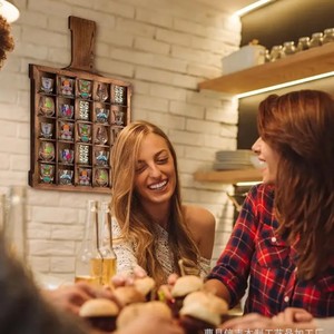 Estante de exhibición de copas de vino de madera, montado en la pared, 5 niveles, rectangular, decoración de bar, almacenamiento para fiestas, duradero - Product Image 3