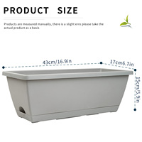 Pots de plantes en plastique PP carrés de grande taille à arrosage automatique, trou de drainage, design minimaliste durable, pour sol, bureau, maison, utilisation en extérieur/intérieur