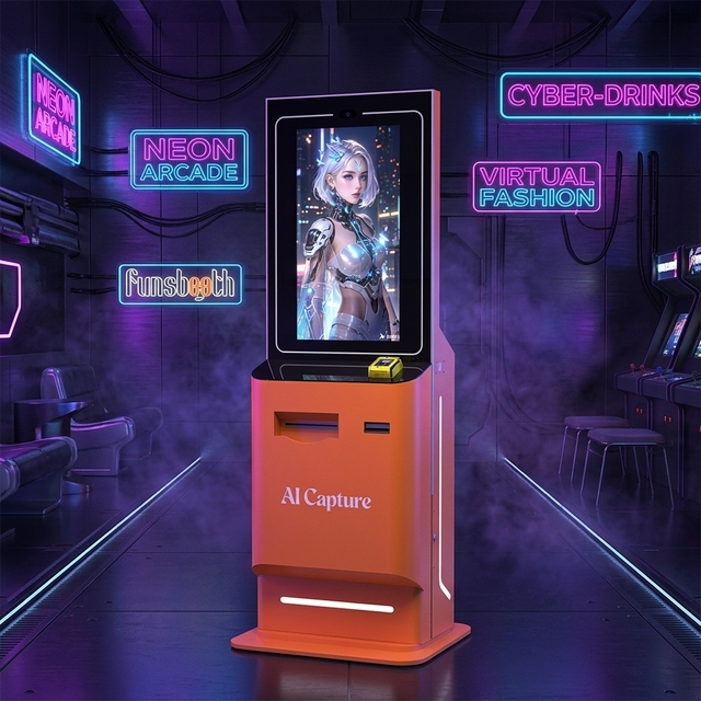 AI Software Photobooth Photo Booth Supplier Digital Touch Screen Printer Web Camera AI Photography Kiosk Vending Machine
