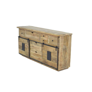 Handcrafted Solid Wood <b>Sideboard</b> With Intricate Floral Carving And Spacious Storage Cabinet For Elegant Dining Room - Product Image 1