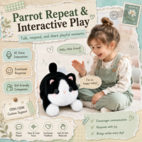 Jouet en peluche chat intelligent AI avec fonction émotionnelle, répétition vocale interactive, compagnon doux, cadeau personnalisé pour enfants OEM ODM