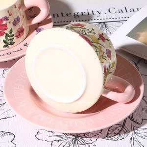 Lelyi alta <span class=keywords><strong>bellezza</strong></span> fiore ceramica tazza di <span class=keywords><strong>caffè</strong></span> e piatto carino fiore tazza e piatto regalo - Product Image 5